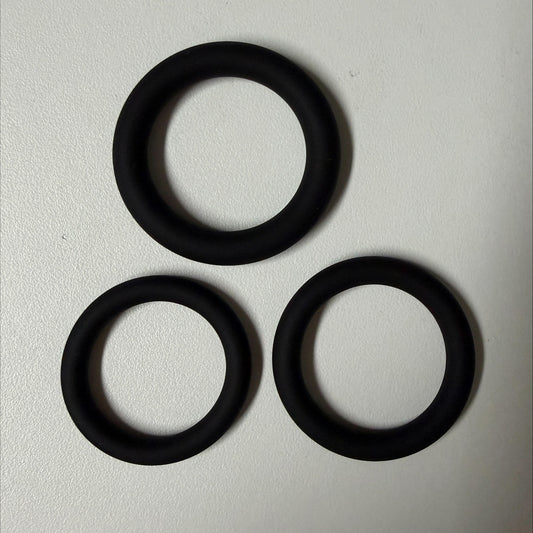 LEADER Silicone Rings Triple Pack Black