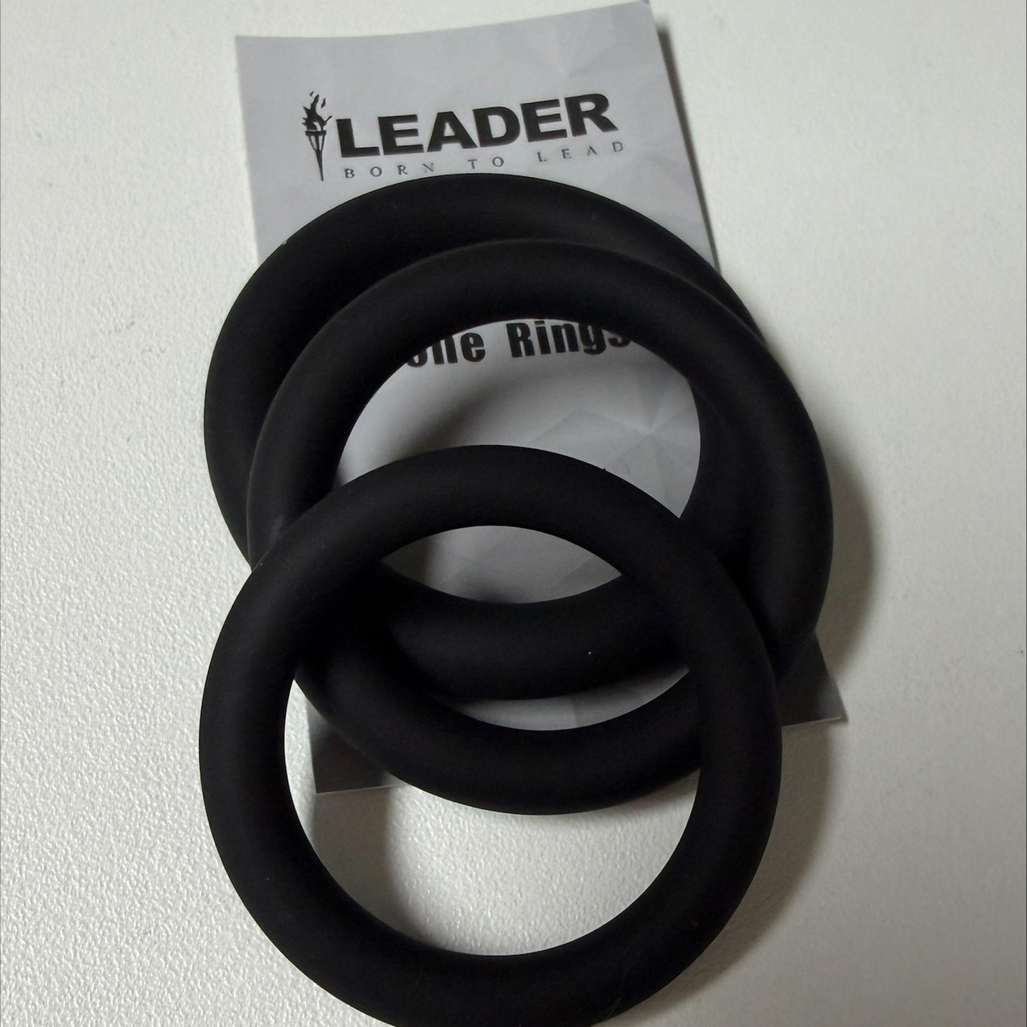 LEADER Silicone Rings Triple Pack Black
