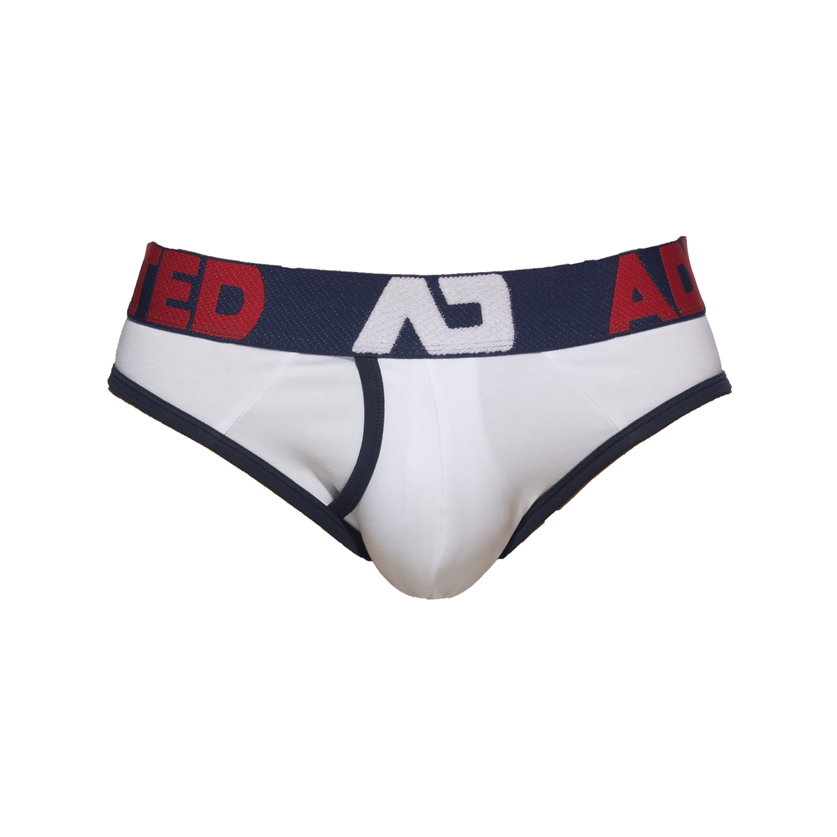 ADDICTED Open Fly Cotton Brief White/Navy