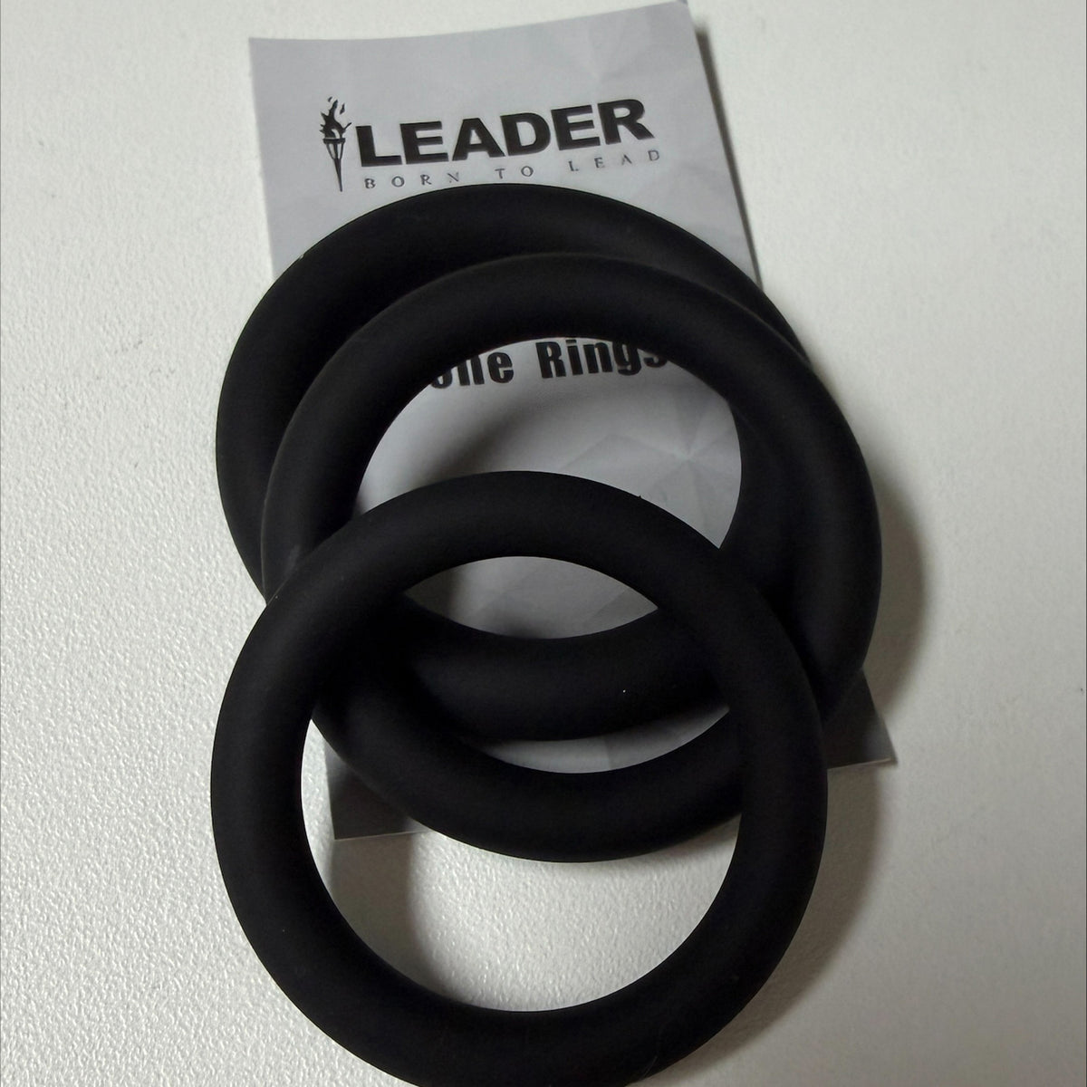 LEADER Silicone Rings Triple Pack Black