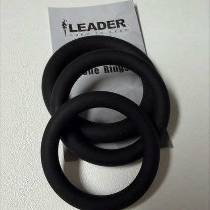 LEADER Silicone Rings Triple Pack Black